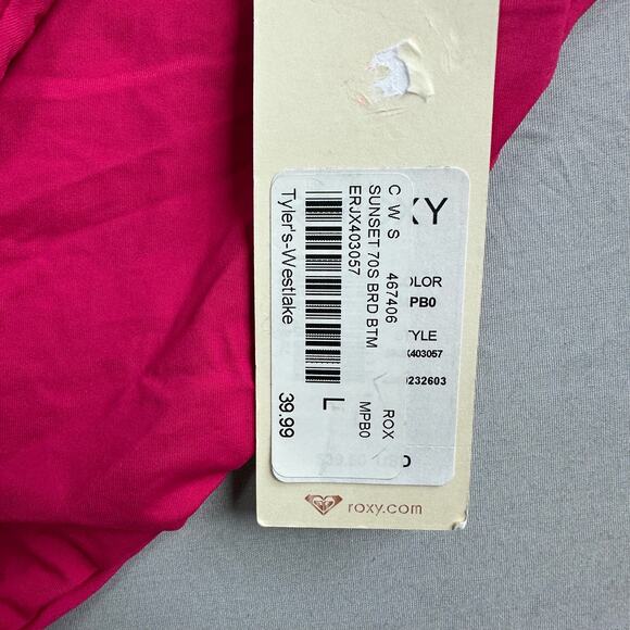 Roxy Sunset 70’s Braid Bikini Bottom Women’s Large Pink - Picture 4 of 7